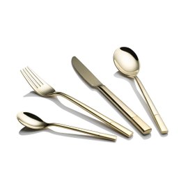 Luxus gold rille cutlery set - 24 pcs
