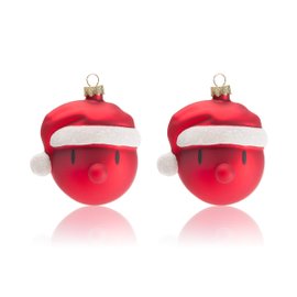 2 Santa Christmas ornaments