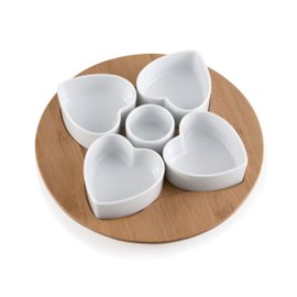 Hearts hors d'oeuvre tray with revolving tray