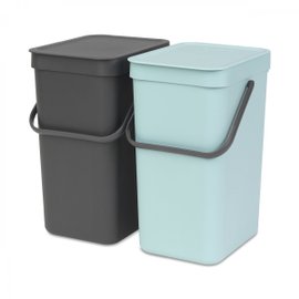 SortGo double 12-litre rubbish bin