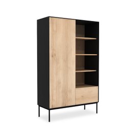 Credenza buffet moderna bianca TemaHome con 1 anta e 3 cassetti. Mobile  basso rovere per cucina