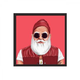 Affiche avec cadre Santa Claus 50x50 cm