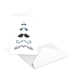 3 cards "Mustache Tree" with envelopes