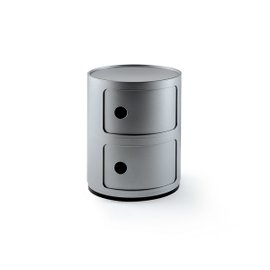 Componibile 2-piece storage container - silver