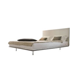 Thin double bed W 167 cm - eco leather