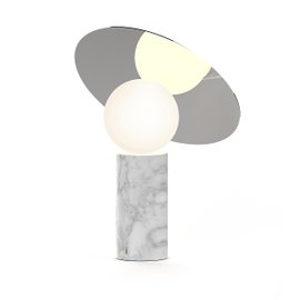 Lampada da tavolo Bola Disc in marmo bianco