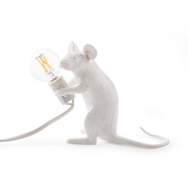 Sitting Mouse table lamp - white