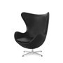 Egg Armchair in black leather