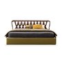 Natural King size bed with headboard in ashwood and fabric Must A64 180x200
