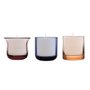 3 Diseguale candle holders - assorted colors