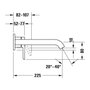 C.1 wall-mounted basin mixer with built-in part - 22,5 cm