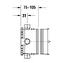 C.1 single lever shower mixer 2 ways round rosette - built-in