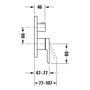 C.1 single lever shower mixer 2 ways square rosette - built-in