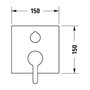 C.1 single lever shower mixer 2 ways square rosette - built-in