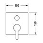 C.1 single lever mixer 2 ways square rosette for bath - built-in