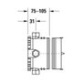 C.1 single lever mixer 2 ways square rosette for bath - built-in