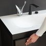 C-bonded console washbasin with two-drawer vanity unit
