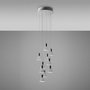 Multispot 10-light LED chandelier with cylindrical wheel