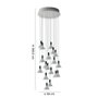 Multispot 20-light LED chandelier with cylindrical wheel