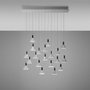 Multispot 20-light LED chandelier with square wheel