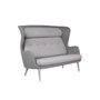 Ro 2-seater sofa in Fiord fabric with aluminium legs