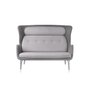 Ro 2-seater sofa in Fiord fabric with aluminium legs