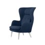 Ro armchair in Capture fabric with chromed legs 