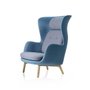 Ro armchair in Mood fabric with wooden legs 