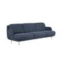 Lune 3-seater sofa in Linara fabric with aluminium legs