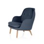 Fri armchair in Rime fabric with wooden legs