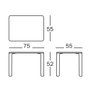 Table rectangulaire pour enfants Linus 75x55