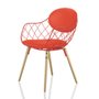 Piña chair with fabric cushions and ash wood legs