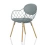 Piña chair with fabric cushions and ash wood legs