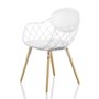 Piña chair with leather cushions and ash wood legs