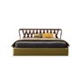 Lit queen size Natural avec tête de lit en bois de frêne et tissu Must A64 160x200
