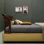 Lit double Natural avec tête de lit en bois de frêne en tissu Must A64 180x200