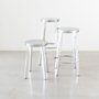 Déjà-vu high stool H 50 in polished aluminum