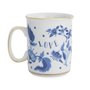 Blue Floral mug with gold edge