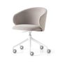 Tuka white swivel chair in Mat fabric