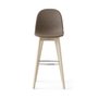 Academy high stool in beech and Vintage fabric