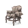 Armchair 7 Pillows with brown structure