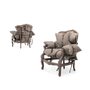 Armchair 7 Pillows with brown structure