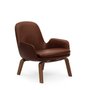 Era Lounge Low Wood Armchair walnut in leather