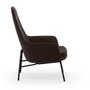 Era Lounge High Armchair with steel legs - City Velvet fabric
