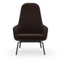 Era Lounge High Armchair with steel legs - City Velvet fabric