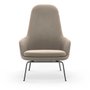 Era Lounge High Armchair with chromed legs - City Velvet fabric