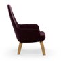 Era Lounge High Wood Armchair oak - City Velvet fabric