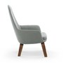Era Lounge High Wood Armchair walnut - City Velvet fabric