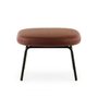 Era Footstool in steel and leather